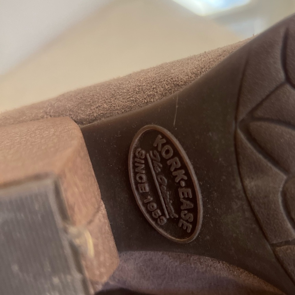 Kork-Ease Castaneda “Castle Suede” Brown Leather Bootie boots chunky size 8 - Picture 7 of 12